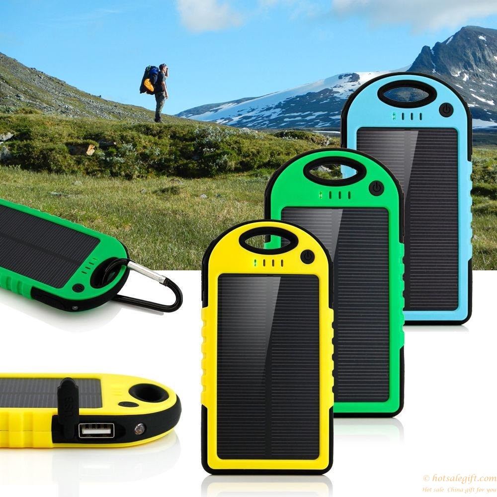 hotsalegift 12000mah ipx6 grade waterproof ultrahigh capacity solar mobile power charger 4