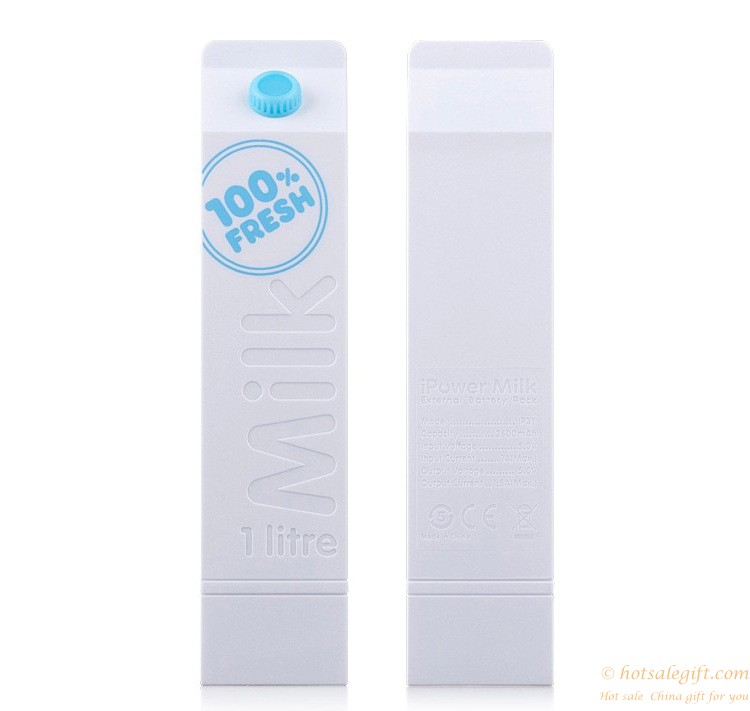 hotsalegift design 2600 mah milk box shape mobile power charger 11