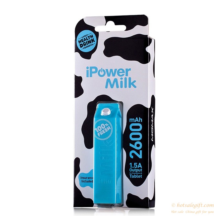 hotsalegift design 2600 mah milk box shape mobile power charger 4