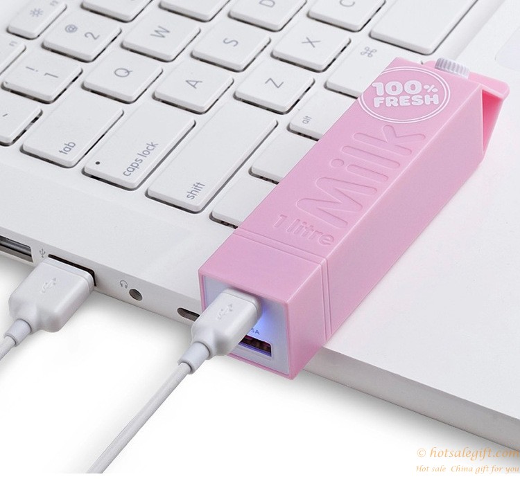 hotsalegift design 2600 mah milk box shape mobile power charger 5