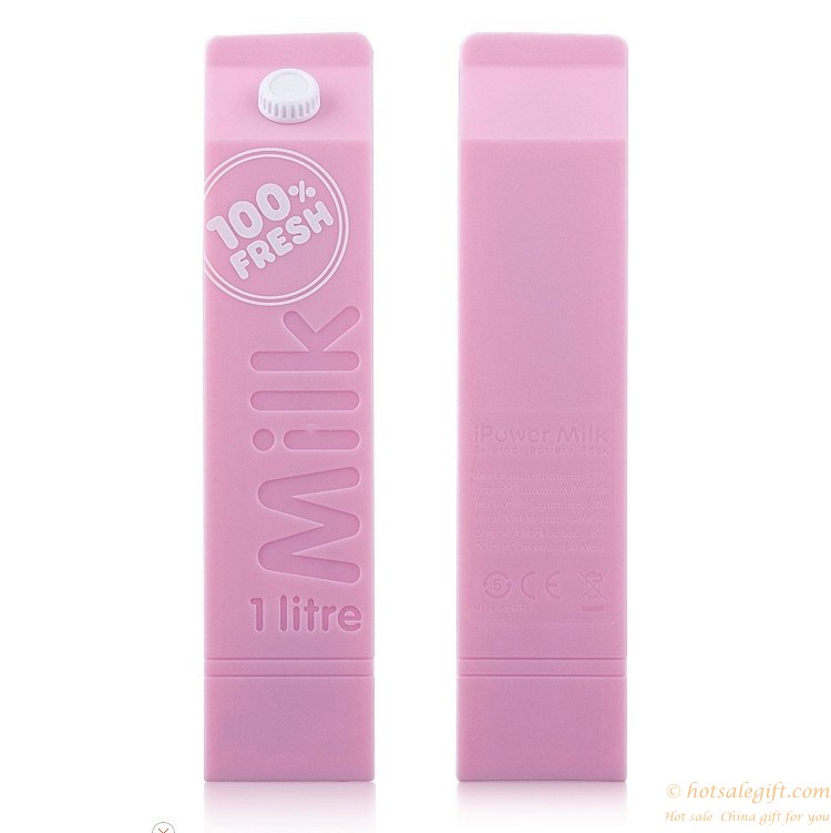 hotsalegift design 2600 mah milk box shape mobile power charger 6