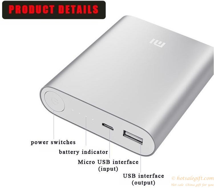 hotsalegift multicolor alloy shell xiaomi mi mobile power bank charger 10400 mah 3