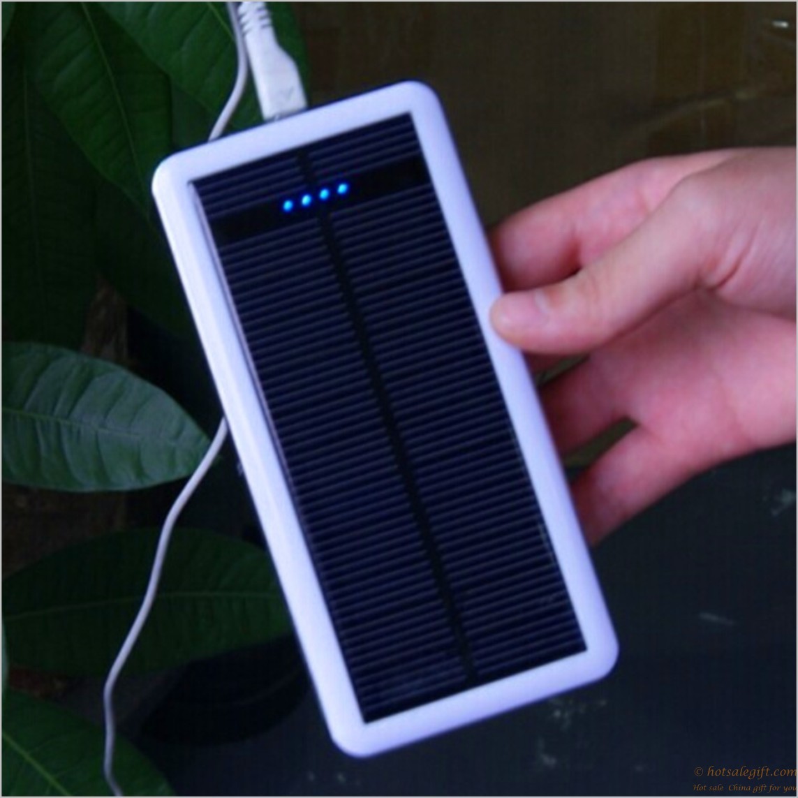 hotsalegift ultrathin solar mobile power bank charger dual usb ports 8