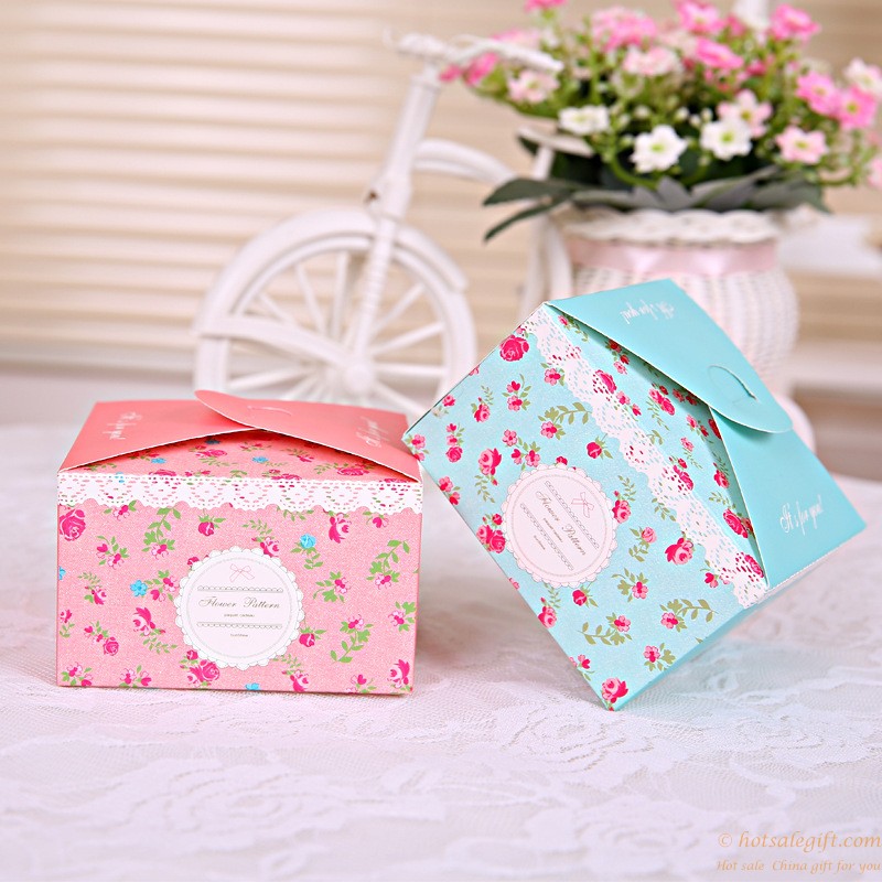 hotsalegift creative wedding candy box printed square shape 4