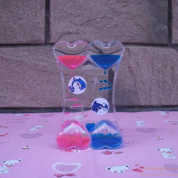 hotsalegift promotional double heartshaped oil hourglass timer 1