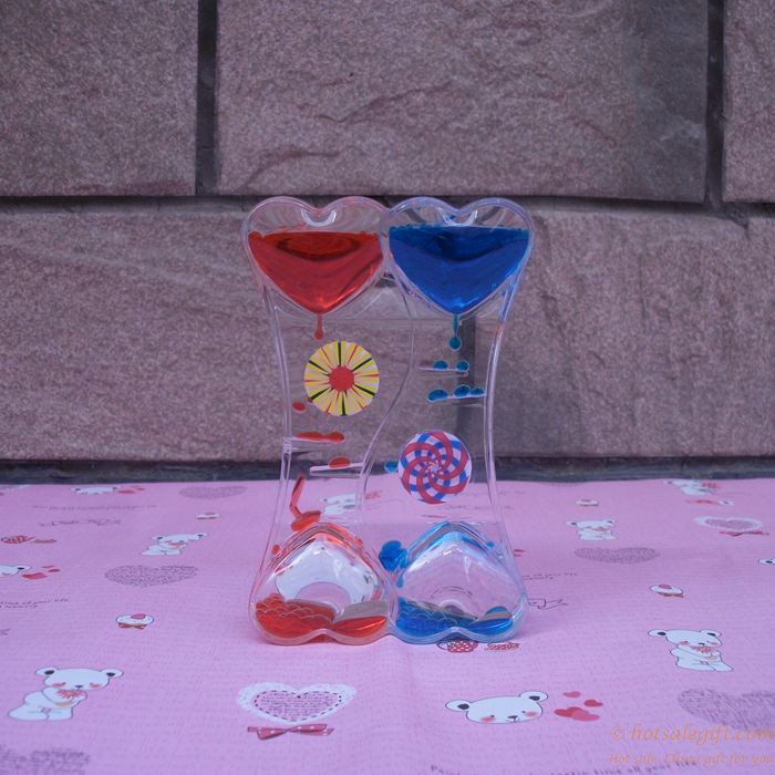 hotsalegift promotional double heartshaped oil hourglass timer 2