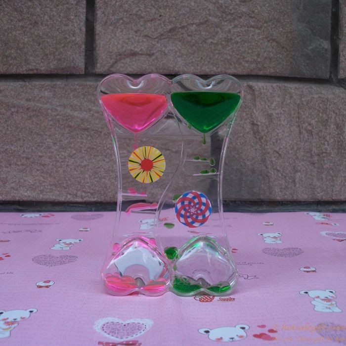 hotsalegift promotional double heartshaped oil hourglass timer 3