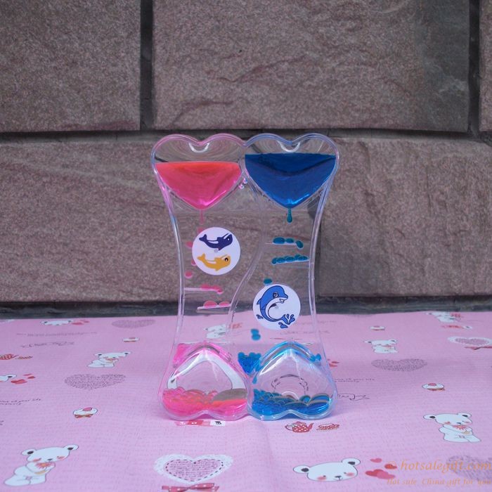 hotsalegift promotional double heartshaped oil hourglass timer 4