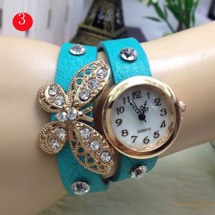 hotsalegift cruising diamond butterfly retro bracelet watch 2