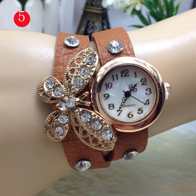 hotsalegift cruising diamond butterfly retro bracelet watch 4