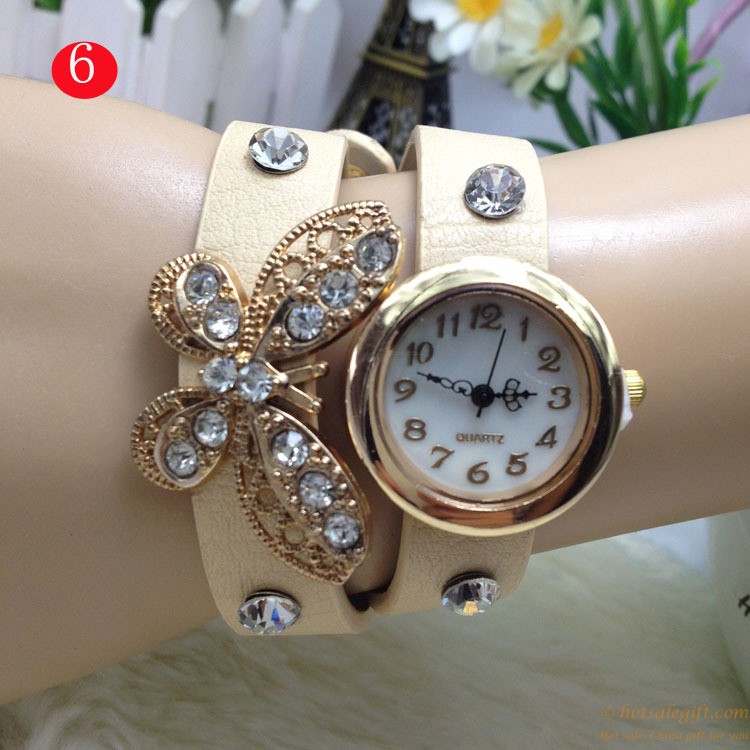 hotsalegift cruising diamond butterfly retro bracelet watch 5