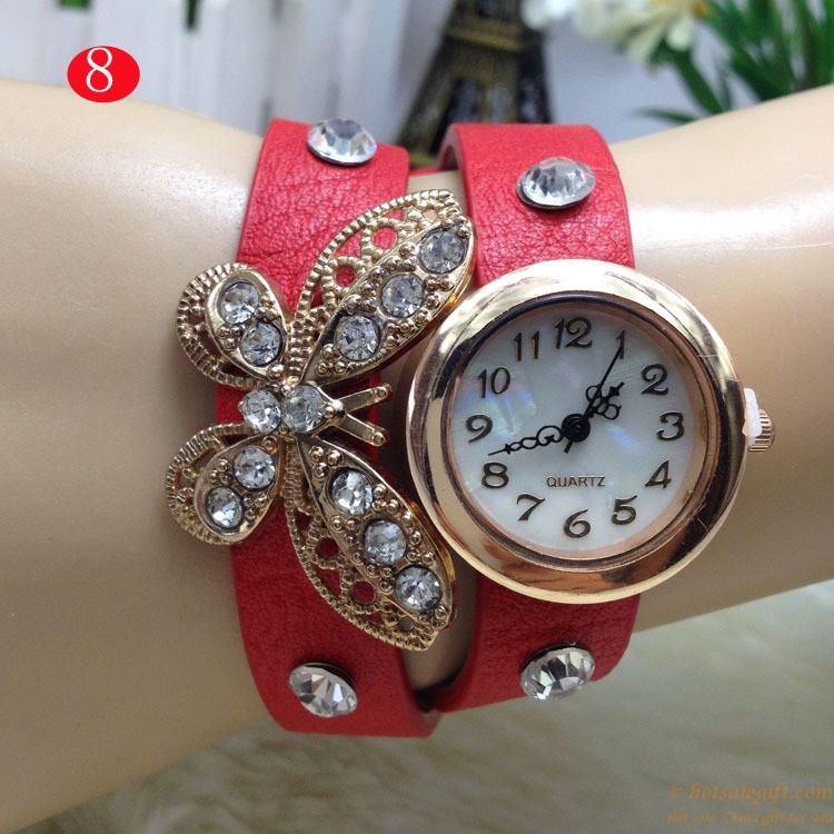hotsalegift cruising diamond butterfly retro bracelet watch 7