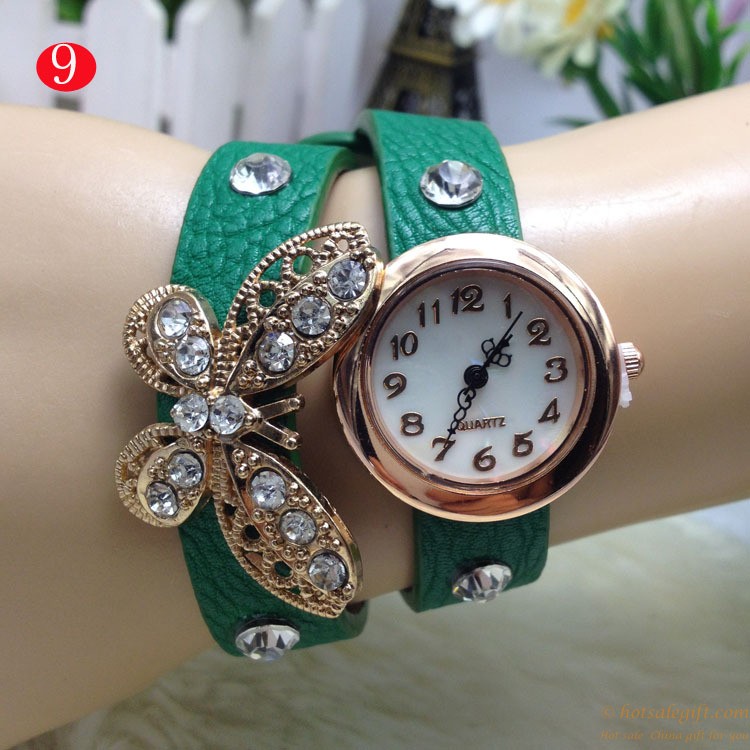 hotsalegift cruising diamond butterfly retro bracelet watch 8