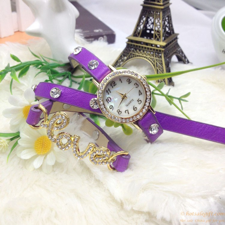 hotsalegift hot sale love popular ladies diamond bracelet watch 10