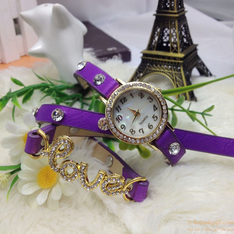 hotsalegift hot sale love popular ladies diamond bracelet watch 11