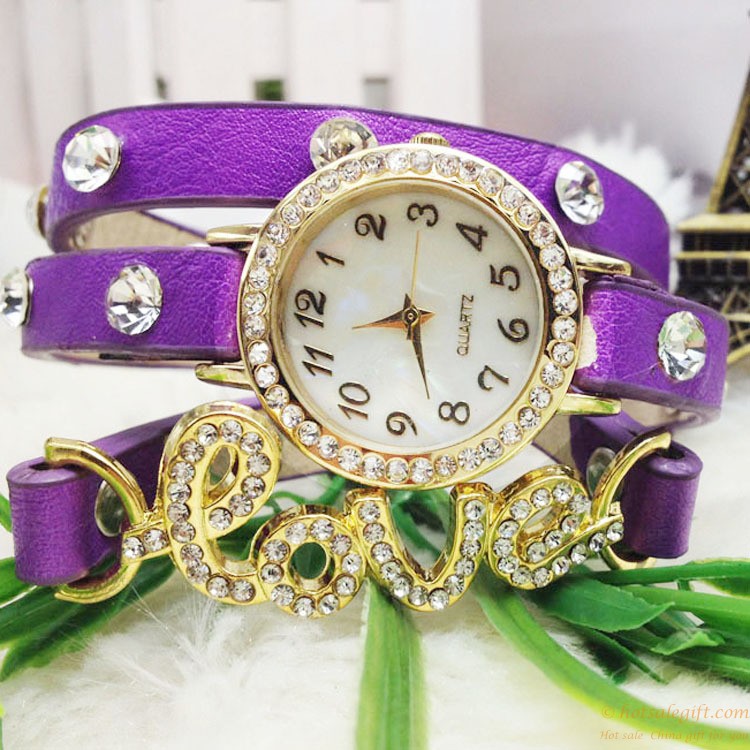 hotsalegift hot sale love popular ladies diamond bracelet watch 13