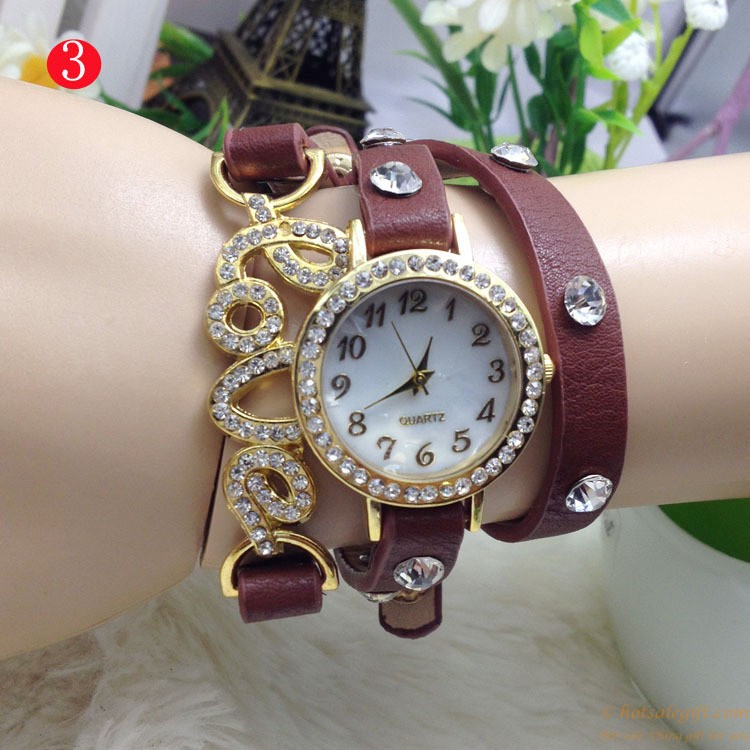 hotsalegift hot sale love popular ladies diamond bracelet watch 3