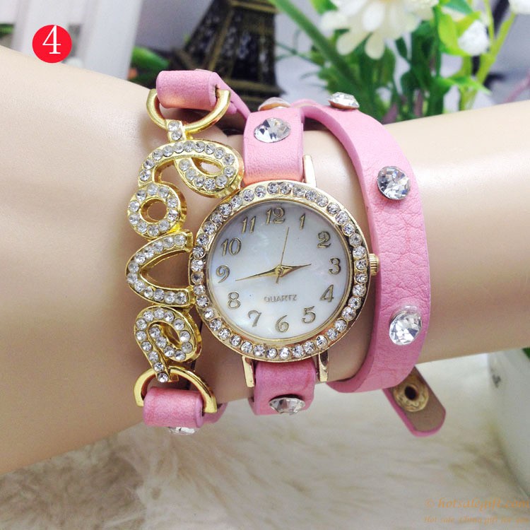 hotsalegift hot sale love popular ladies diamond bracelet watch 4