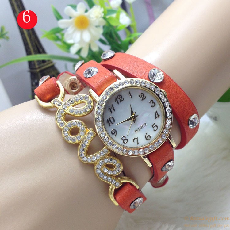 hotsalegift hot sale love popular ladies diamond bracelet watch 6