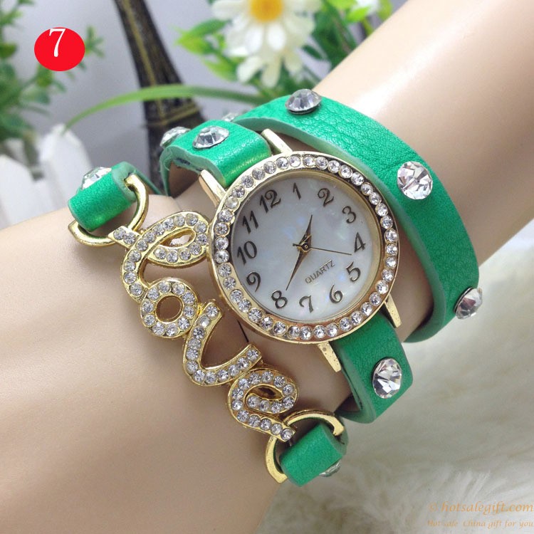 hotsalegift hot sale love popular ladies diamond bracelet watch 7