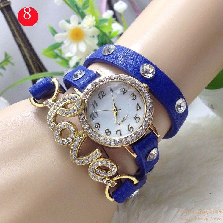 hotsalegift hot sale love popular ladies diamond bracelet watch 8