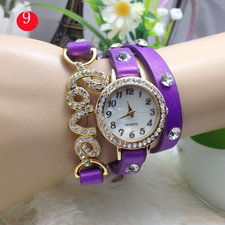 hotsalegift hot sale love popular ladies diamond bracelet watch 9