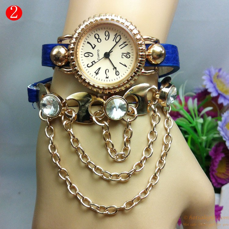 hotsalegift cheap bohemian diamond chain watches middle school students bracelet watch ladies 7