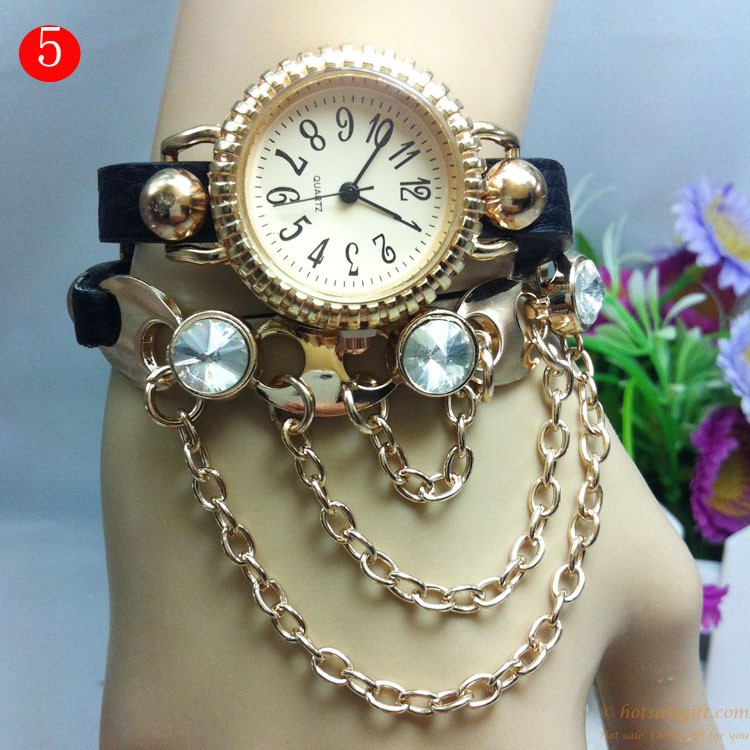 hotsalegift cheap bohemian diamond chain watches middle school students bracelet watch ladies 8