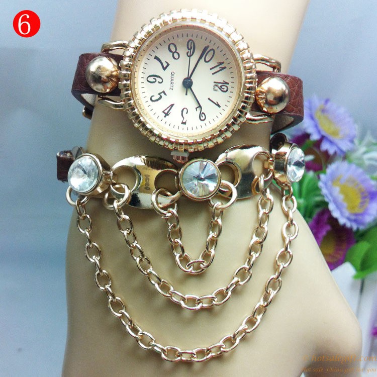 hotsalegift cheap bohemian diamond chain watches middle school students bracelet watch ladies 9