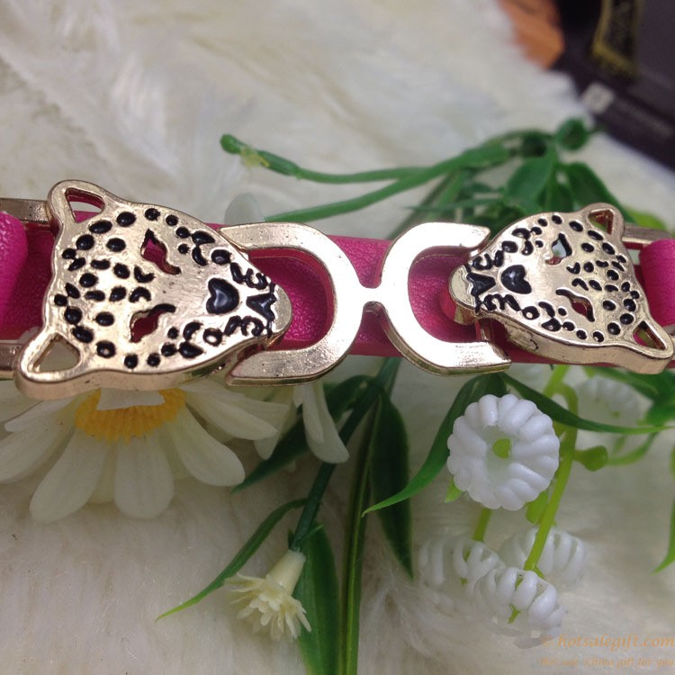 hotsalegift leopard head shape leisure quartz bracelet watch ladies girls 9