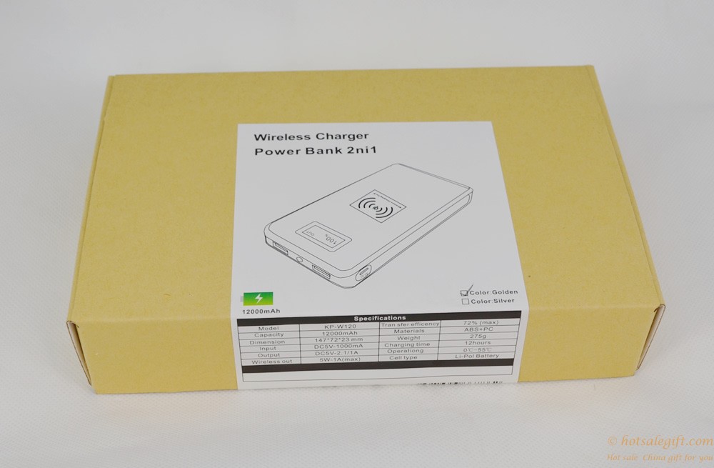 hotsalegift 12000mah designed wireless charger power bank iphone 6 6s6 9