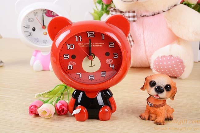 hotsalegift plastic cartoon bear children creative alarm clock 3