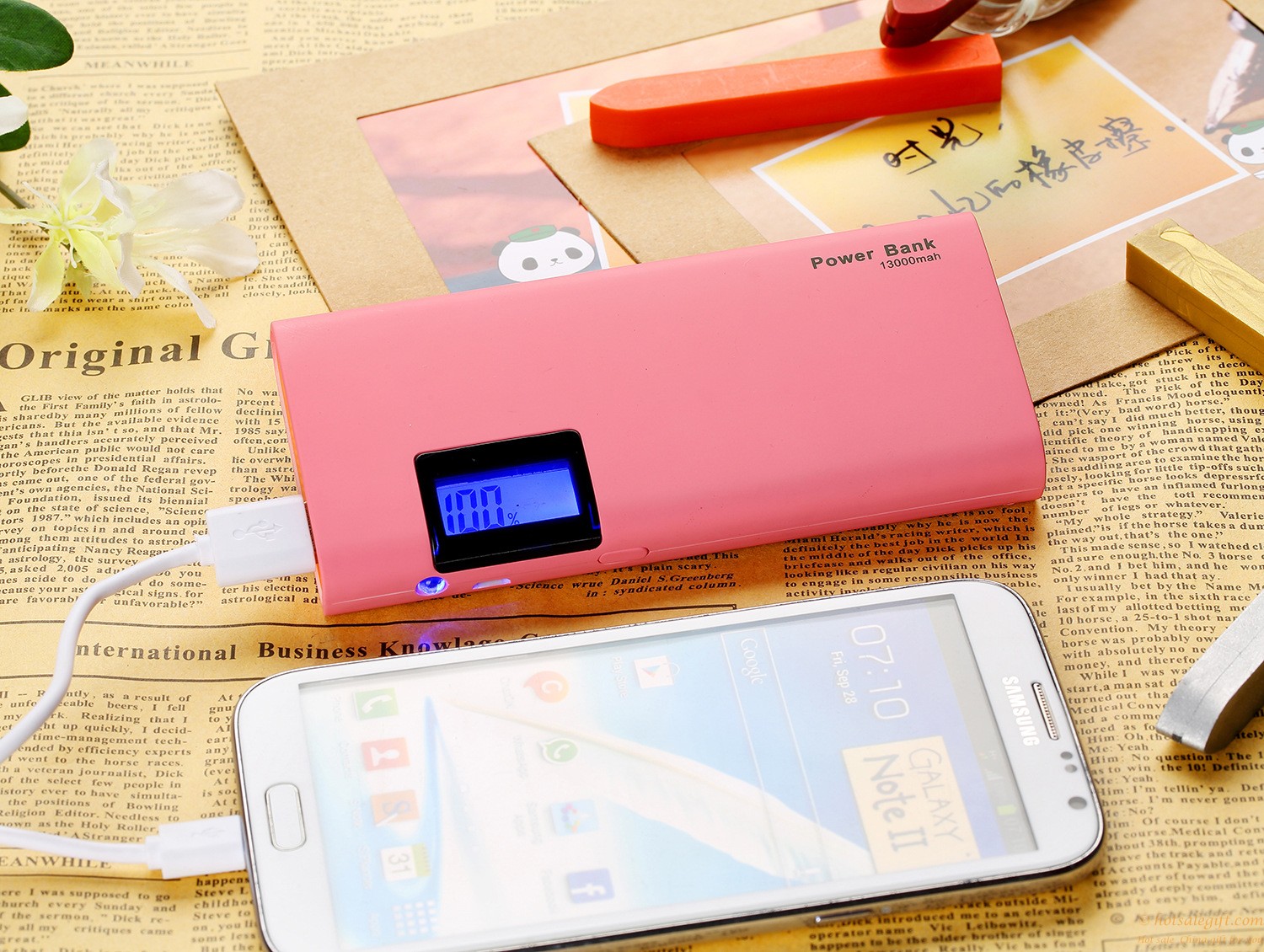 hotsalegift smart 13000mah high capacity mobile power bank charger lcd screen 1