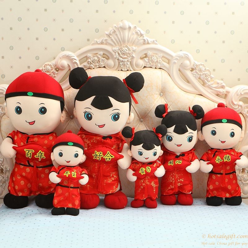 hotsalegift creative chinese style wedding gift plush doll chinese baby 1