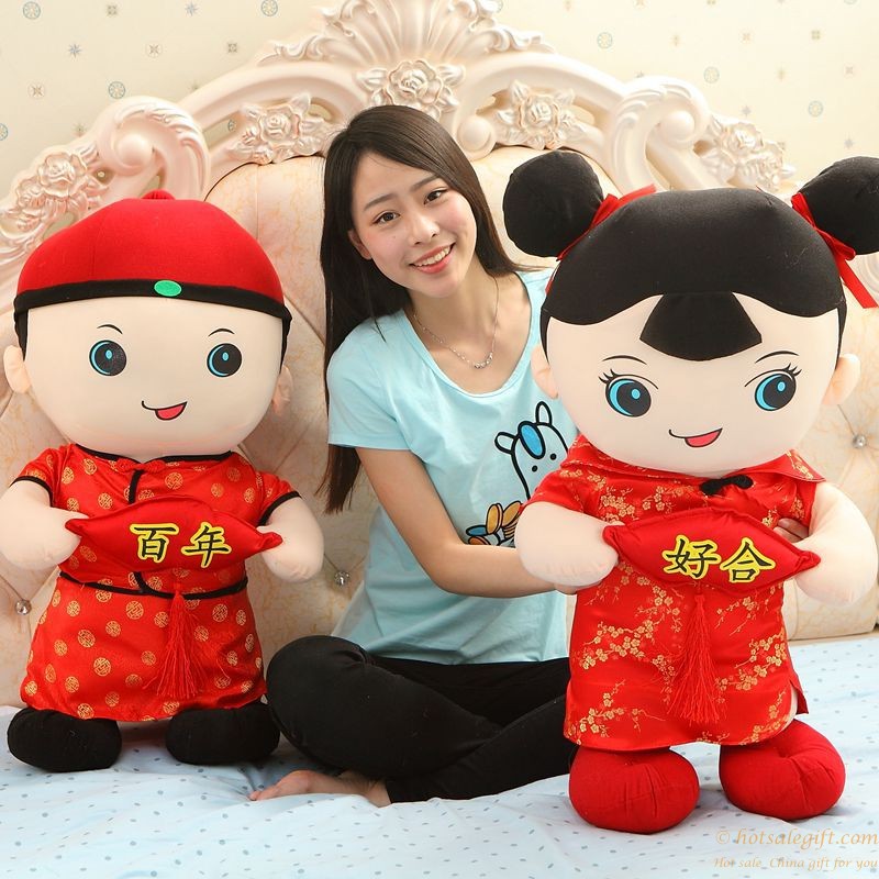 hotsalegift creative chinese style wedding gift plush doll chinese baby 2