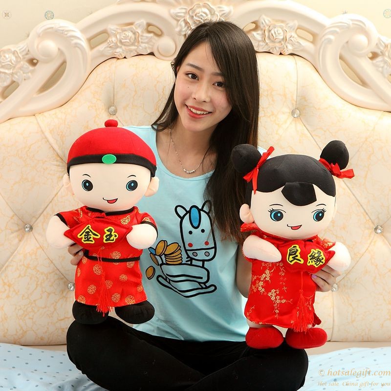 hotsalegift creative chinese style wedding gift plush doll chinese baby 3