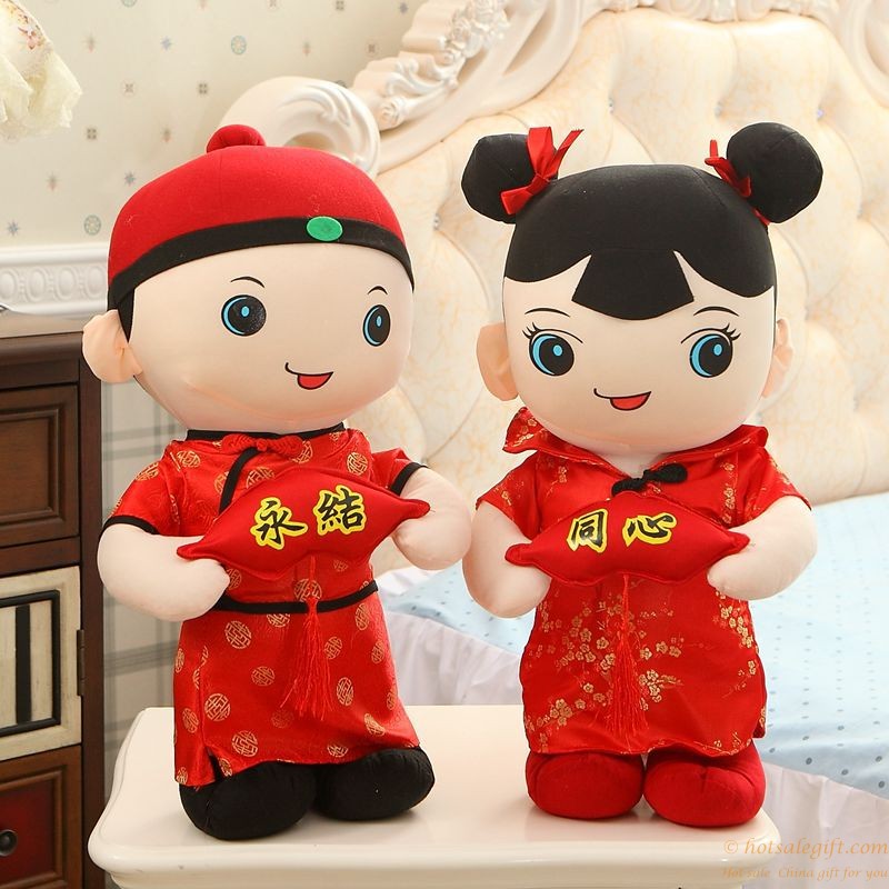 hotsalegift creative chinese style wedding gift plush doll chinese baby 5