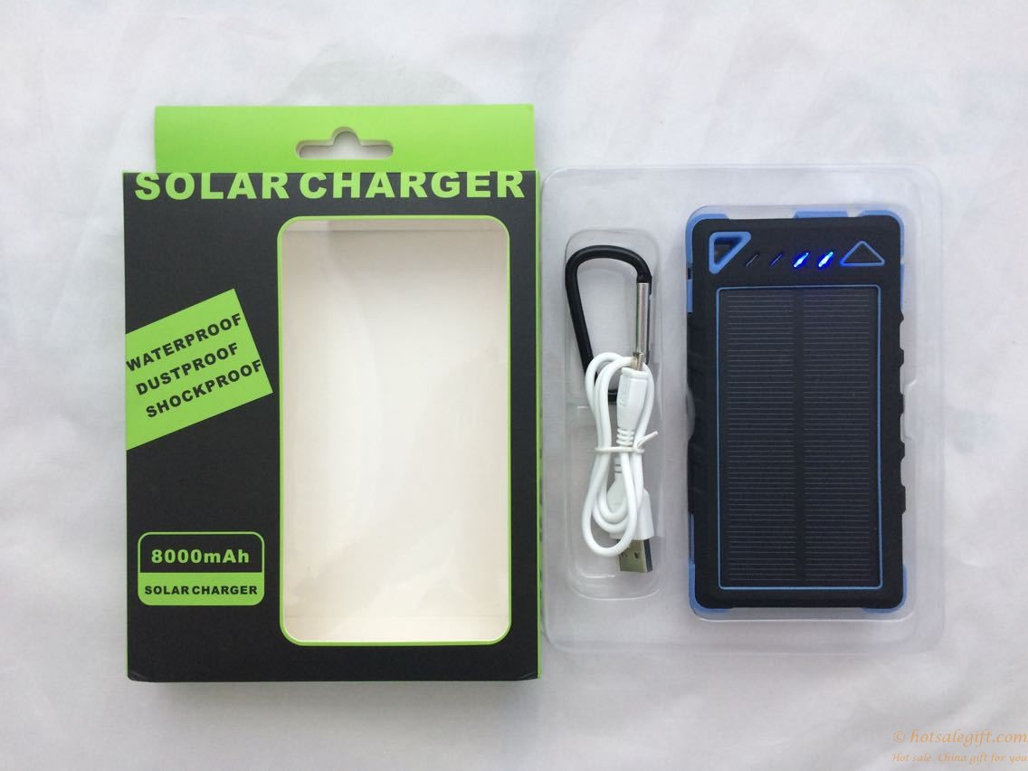 hotsalegift solar outdoor polymer 8000 ma cell phone charger solar power bank 10