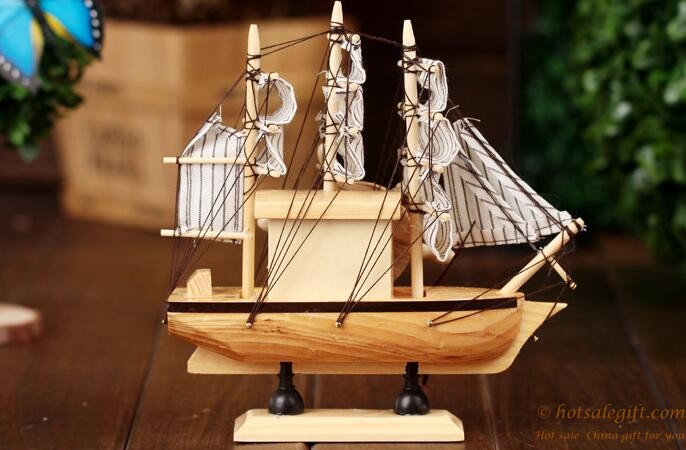 hotsalegift mediterraneanstyle wooden sailing music box ornaments craft 5