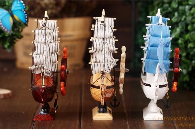 hotsalegift mediterraneanstyle wooden sailing music box ornaments craft 6