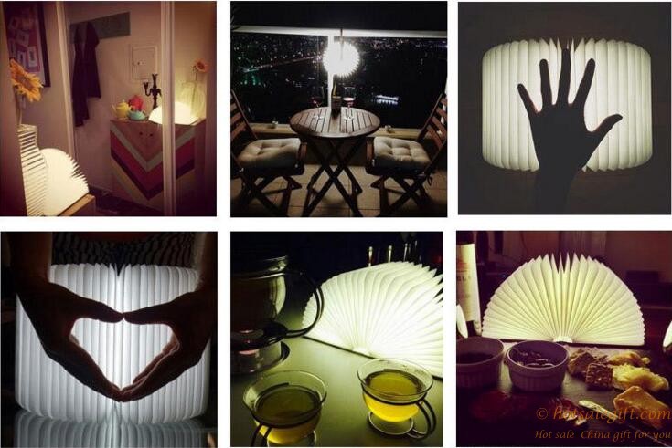 hotsalegift creative led night light flip book fold rechargeable led lamp 6