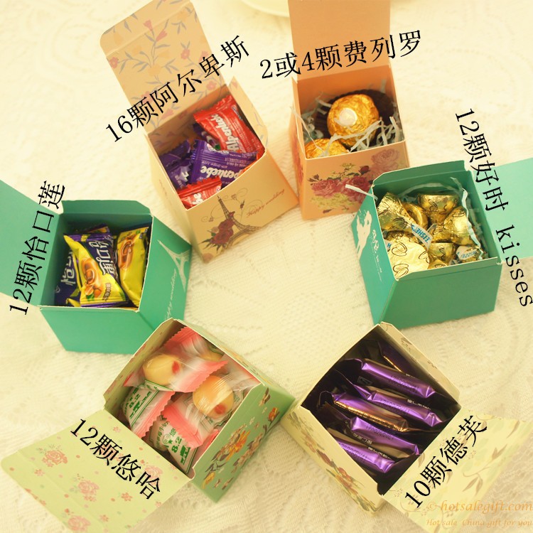 hotsalegift creative printing flowers paper candy box wedding favors 2