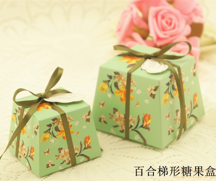 hotsalegift creative printing flowers paper candy box wedding favors 3