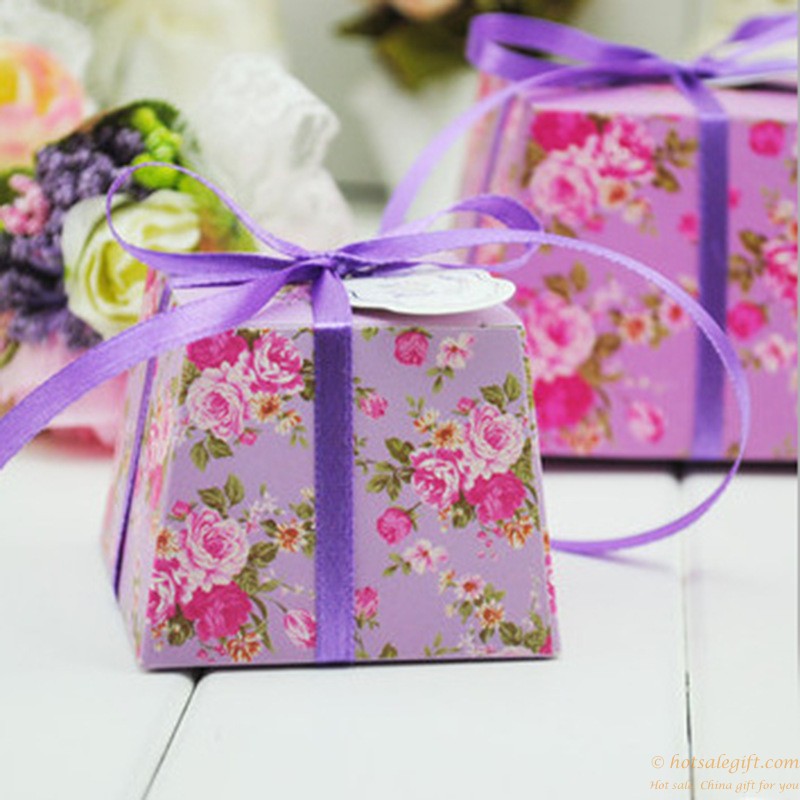 hotsalegift creative printing flowers paper candy box wedding favors 7