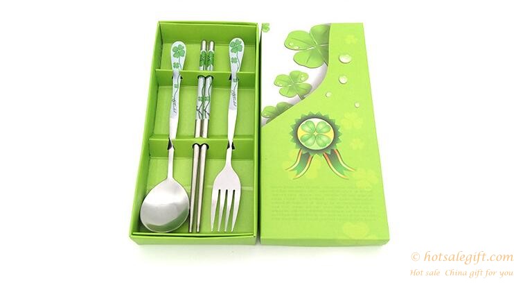 hotsalegift decals stainless steel chopsticks spoon fork cutlery sets wedding favors 2