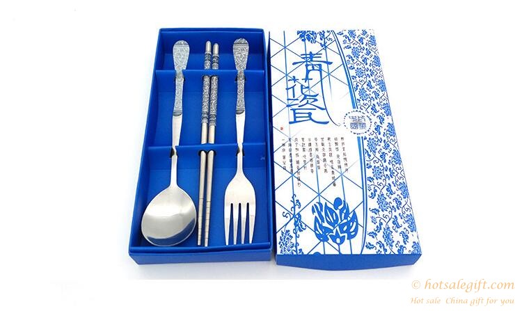 hotsalegift decals stainless steel chopsticks spoon fork cutlery sets wedding favors 4