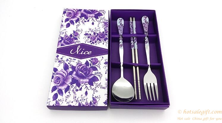 hotsalegift decals stainless steel chopsticks spoon fork cutlery sets wedding favors 5