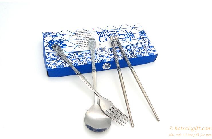 hotsalegift decals stainless steel chopsticks spoon fork cutlery sets wedding favors 6