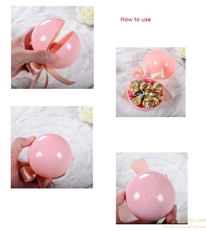 hotsalegift plastic crystal ball design wedding candy box 9